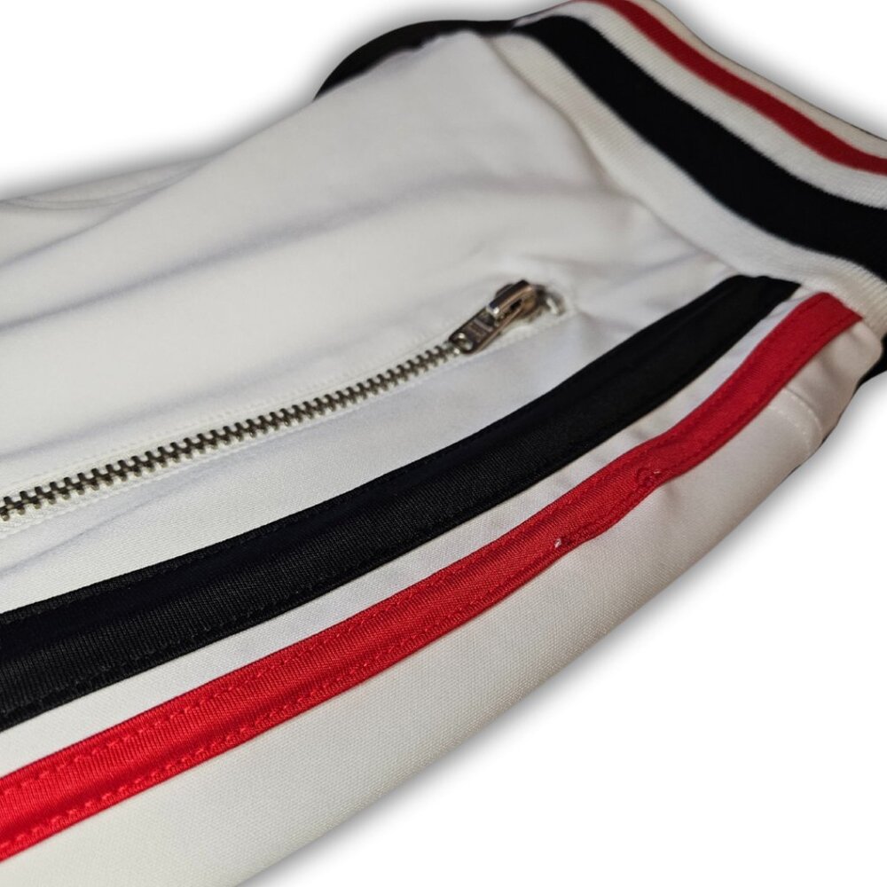 MNML WHITE STRIPED TRACK SWEATPANTS JOGGERS SIZE LARGE WAIST 32 - Picture 2 of 2